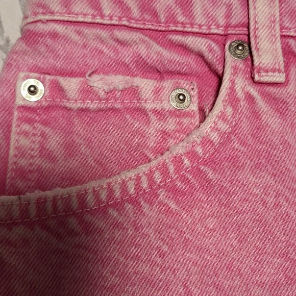 SOLD " Zara Distress Pink Jean Shorts 26 - Picture 7 of 9